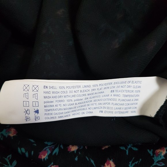 Forever 21 Women Black Floral Blouse Top, Size S - Picture 10 of 10